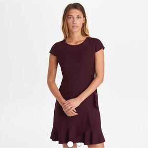 Karl Lagerfeld Women Purple Cap Sleeve Fit & Flare Sheath Dress Size 8